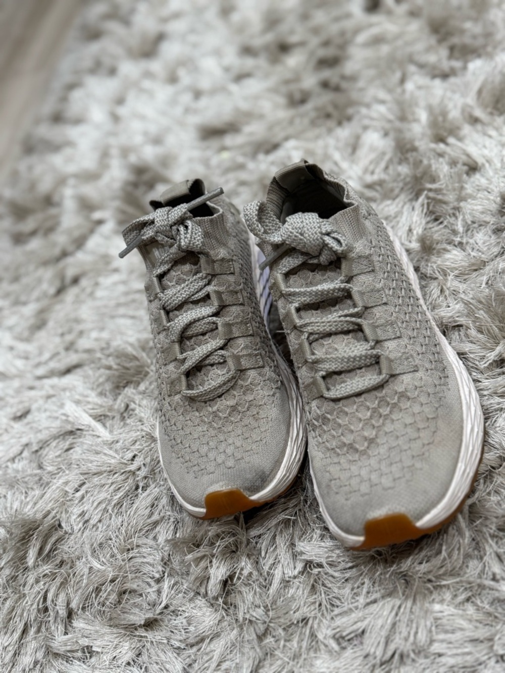 NOBULL Women's Knit Trainers in Light Grey with Gum Toe